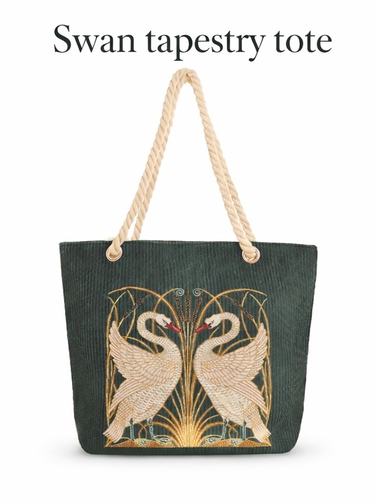 Handbags - Swan Tapestry Tote Bag - Green